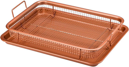 Copper Chef, 2-Piece Non-Stick Bakeware Set for Oven with Crisper Pan and Cookie Sheet, 13 x 9-Inch, N5O4RBL, Copper
