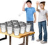 Gamie Bucket Ping Pong Ball Game Includes 9 Metal Buckets, 12 Balls, and 1 Number Sticker Sheet - Fun Party Activity for Kids and Adults, Great Gift Idea for Kids