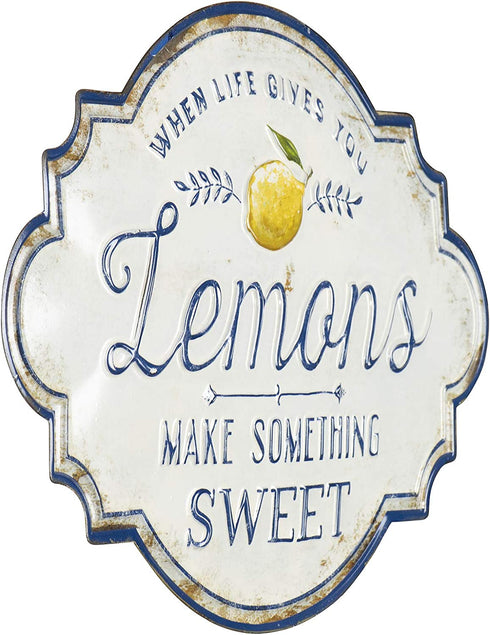 Creative Co-Op Life Gives You Lemons Make Something Sweet Metal Wall Décor, White