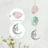 Healing Crystals Ornament, Dangling Moon Star Healing Crystal Stones Hanging Ornament, Natural Energy Crystal Ornament Decor for Home, Car and Party (Amethyst-Turquoise)