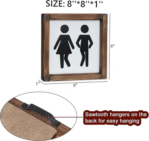 Lavender Inspired Farmhouse Bathroom Signs-Cute Bathroom Wall Decor-Half Bath Signs Funny- Wooden Framed Unisex Toilet Decor-Restroom Sign-Guests Bath-Housewarming Gifts 8x8 Inch