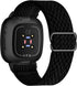 UHKZ Stretchy Nylon Bands Compatible with Fitbit Versa 3/Fitbit Sense for Women Men,Adjustable Breathable Fabric Sport Elastic Wristband for Fitbit Versa Smart Watch,Black