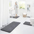 Buganda Microfiber Bathroom Contour Rug (20x24, Grey) Shaggy Soft and Absorbent , Non Slip, Thick Plush, Machine Washable U Shape Toilet Rug for Bathroom