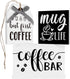 Coffee Bar Tiered Tray Decor Signs Set of 3, 3D Raised Wood Block with Buffalo Plaid Farmhouse Home Kitchen Coffee Decorations for Tray, Coffee Bar, Coffee Station, Shelf, Mantel (Tray Not Included)