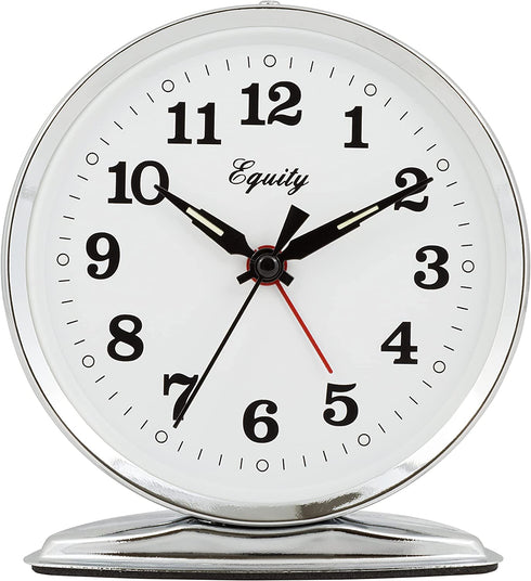 Equity by La Crosse 24014 Wind-Up Loud Bell Metal Alarm Clock, Pack of 1, Silver