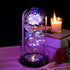 Beferr Mother's Day Unique Gift for Women, Galaxy Rose Glass Crystal Flower Gift in Glass Dome with LED Light Mothers Day Birthday Gift Ideas for Mom/Wife/Grandma/Daughters