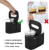 Homakover Cup Drink Carrier with Handle, Reusable Coffee Cup Holder for Hot or Cold Drinks, On-The-go Water Bottle Cup Caddy with Adjustable Dividers for Food Delivery Service, Black