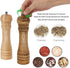 Pepper Grinder Salt and Pepper Grinder Set, 8 inch Oak Wood Pepper Mill Salt Grinder, Ceramic Rotor Adjustable Coarseness with Different Colors, Grinder for Spices and Seeds Pack of 2