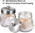 CERBIOR Mason Jar Bathroom Accessories Set 4Pcs,Lotion Soap Dispenser &2 Apothecary Jars &Toothbrush Holder,Bathroom Home Decor Craft. Nickel