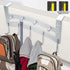 ACMETOP Over The Door Hook Hanger, Heavy-Duty 9 Hook Organizer Rack for Coat, Towel, Bag, Robe, Aluminum, Brush Finish(Silver)