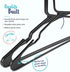 Black Standard Plastic Hangers, Notched, Set of 20 Durable and Slim, Notched, Made in The USA (Black, 20 Pack), Closet Organizer, Pants Hangers