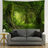 Lahasbja Virgin Forest Tapestry Green Tree in Misty Forest Tapestry Wall Hanging Nature Scenery Wall Tapestry Decor for Living Room Bedroom