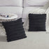 GIGIZAZA Decor Throw Couch Pillow Covers,20 x 20 Cotton Black Sofa Pillows,Square Sofa Cushion Covers Linen