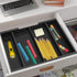Bamboo Kitchen Drawer Organizer,Expandable Silverware Organizer,Utensil Holder and Cutlery Tray with 4 Adjustable Compartments,Black