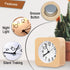 Reynoe 4 Inch Wooden Analog Alarm Clock Battery Operated Non-Ticking with Snooze Button,Night Light,Gentle Wake