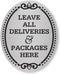 SmartSign “Leave All Deliveries & Packages Here” Diamond Plate Door Sign | 4" x 5" Aluminum