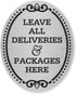 SmartSign “Leave All Deliveries & Packages Here” Diamond Plate Door Sign | 4" x 5" Aluminum
