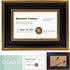 Space Art Deco, 8.5x5.5 Business License Frame, Professionals Certificate Frame, Tempered Glass Wall Hangers or Easel Stand Display (Ornate Gold/Black)