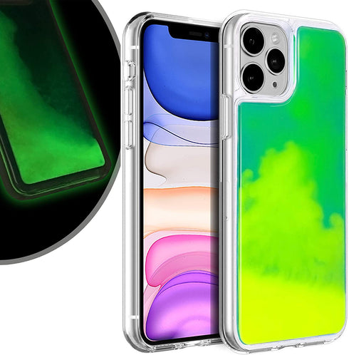 VenSen Liquid Fluorescent Case for iPhone12 / iPhone 12Pro Soft TPU Luxury Glow in The Darkness Noctiluncen Luminous Neon Sand Phone case (iPhone 12 / iPhone 12 Pro, Green)