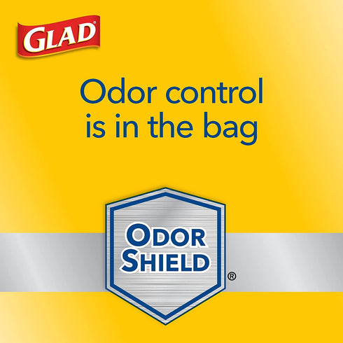 GLAD Protection Series Force Flex Drawstring Smell Shield, Gray, 13 Gallon, 110 Count