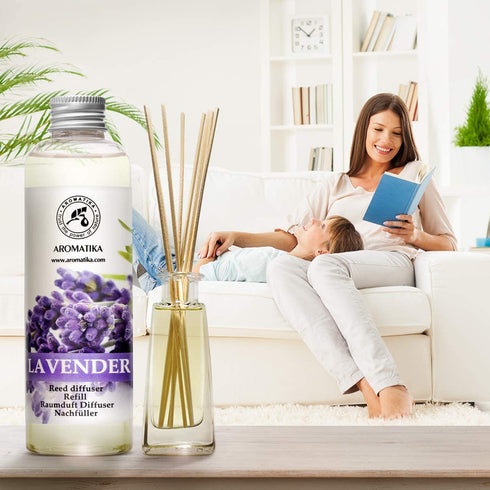 Lavender Reed Diffuser Refill 6.8 OZ - Lavanda Refill - Room Fragrance Diffuser w/Natural Essential Lavender Oil - Reed Diffuser Oil Refill for Spa - Aromatherapy - Home - Bath - Office - Restaurant