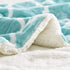 Comfort Spaces Ultra Soft and Cozy Sherpa Throw Blankets for Couch and Bed , Plush Fleece Reversible Throw-Blanket with Fuzzy Faux FurThrows, 50x60, Aqua Ogee