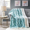 Comfort Spaces Ultra Soft and Cozy Sherpa Throw Blankets for Couch and Bed , Plush Fleece Reversible Throw-Blanket with Fuzzy Faux FurThrows, 50x60, Aqua Ogee