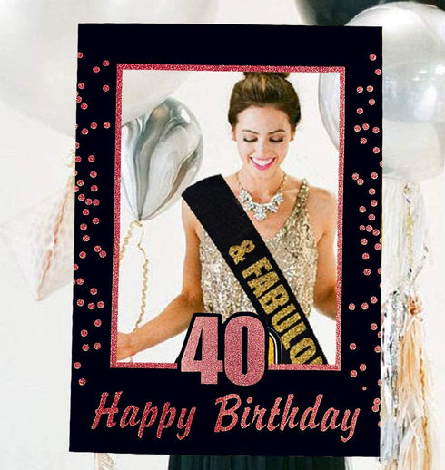 LaVenty Rose Gold 40th Birthday Party Photo Booth Props 40th Birthday Photo Frame Birthday Photo Frame