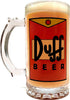 DUFF Beer Mug - 16oz - The Simpsons Inspired - Thick Quality Clear Glass - Artwork On Both Sides - Foam Protection - Perfect Gift¦