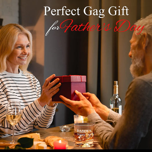Gifts for Dad Men, Daddy's Sippy Cup Whiskey Glass, Valentines Day Funny Birthday Anniversary Gag Gifts Ideas for New Dads Father Husband Him Papa from Daughter Son Kids, Cool Bourbon Scotch Presents