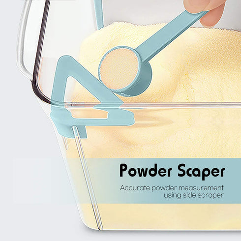 Formula Dispenser Container with Scraper Pop Up Food Container Airtight 600g 1700ml - Updated Design, Rectangle