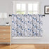Haperlare Navy Blue Cafe Curtains 36 Inches Length, Watercolor Flowers Rod Pocket Short Tier Curtains for Kitchen Leaf Floral Bathroom Window Curtains, Blue/Grey