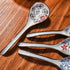 Japanese and Korean Soup Spoon set of 4, Long Curved Handle Asian Retro Chinese Ceramic Rice Spoons for Ramen Noodle(Different Color)