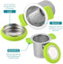 LaLa Dloce Tea Infuser Set of 2, Stainless Steel Tea Strainer Filter with Silicone Handle for Reusable Loose Leaf Grain Teapots, Mugs and Cups to Steep Tea with Lid