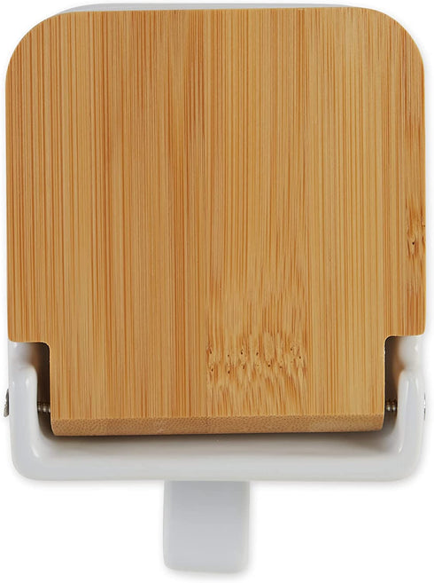 RSVP International White Stoneware Kitchen Collection, Salt Box, 4.5x3.25x3.5"