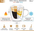 DLux Espresso Coffee Cups 3oz, Double Wall, Clear Glass set of 4 Glasses with Handles, Insulated Borosilicate Glassware Tea Cup