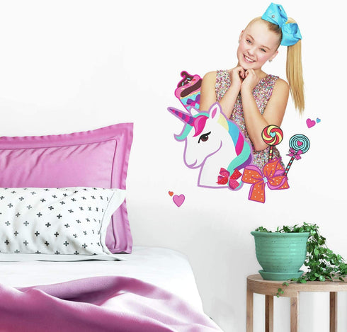 RoomMates RMK3809GM JoJo Siwa Unicorn Dream Peel and Stick Giant Wall Decals 1 Sheets 36.5" x 17.25"