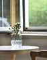 CASAMOTION Flower Vases Hand Blown Glass Home Decor with Rich Bubbles Round Clear Tabletop for Kitchen Dinning Room Small Centerpiece for Living Wedding Party Ornament,6 inch Height