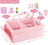 Diaper Caddy Organizer, Baby Basket Nursery Storage Bin with Dustproof Cover for Changing Table, Large Portable Car Organizer for Wipes, Bottle, Diapers, Shower, Newborn Girl & Boy Gifts, Pink