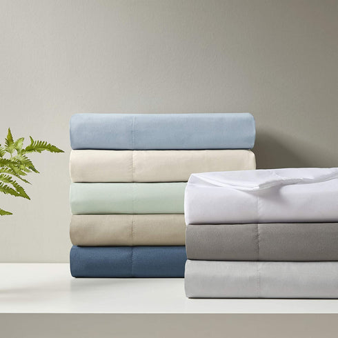 Sleep Philosophy Smart Cool Microfiber Moisture-Wicking Breathable Hypoallergenic 3 Piece Cooling Sheet Set, Twin Size, Grey