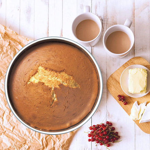 9½ Inch Cake Pan Set of 3, E-far Stainless Steel Round Cake Baking Pans, Non-Toxic & Healthy, Mirror Finish & Dishwasher Safe