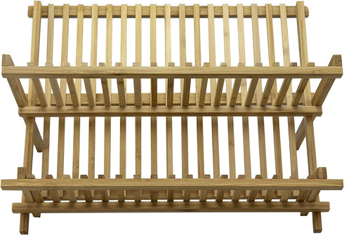 TB Home Folding Bamboo Dish Drying Rack