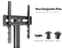 FITUEYES Swivel Universal TV Stand Table Top TV Base for 27 to 55 Inch LCD LED Flat Screen TV Height Adjustable Television Stands with Black Tempered Glass Base VESA 400x400mm Holds Up to 88 Pounds