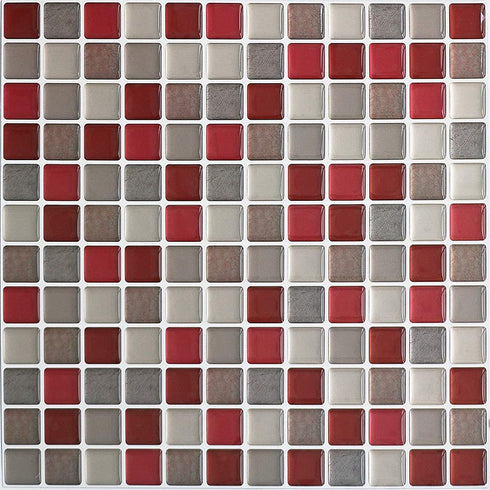 HyFanStr Peel and Stick Backsplash 3D Mosaic Tile Stickers Wall Sticker Home Decor for Kitchen Bathroom 9.26" x 9.26"(Pack of 4)