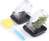 Sprouting Jar Kit - 2 Wide Mouth Mason Jars with 316 Stainless Steel Screen Sprout Lids, Tray,Stand and Brush | Seed Sprouter Set Germination Kit for Growing Broccoli, Alfalfa, Mung Bean (Black)