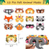 64 Pcs Jungle Safari Party Favors - Safari Birthday Party Supplies with Felt Animal Masks for Kids, Slap Bracelets, Keychains, Temporary Tattoos - Safari Birthday Decorations for Goodie Bag Fillers