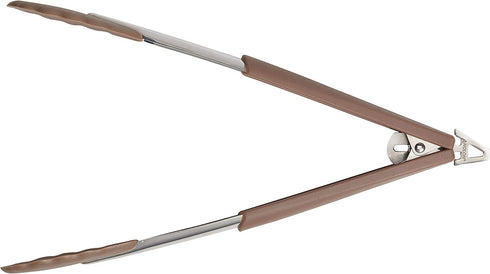 Anolon SureGrip Dishwasher Safe Nonstick Locking Cooking Tongs Set/Salad Serving Tools, 9 Inch and 12 Inch, Bronze Brown