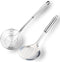 TENTA Kitchen Multi Kitchen Utensil Stainless Steel Cooking Skimmer Slotted Fish Turner Spatula Spoon Colander Drain Water Filter Spoon Ladle Spider Strainer Skimmer Ladle for Cooking &Frying (2pcs)