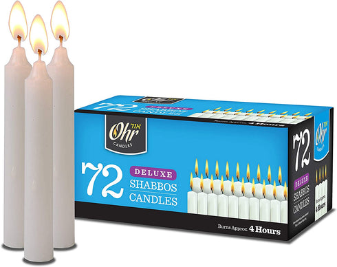 Ner Mitzvah Shabbat Candles - Traditional Shabbos Candles - 4 Hour - 72 Count - by Ohr