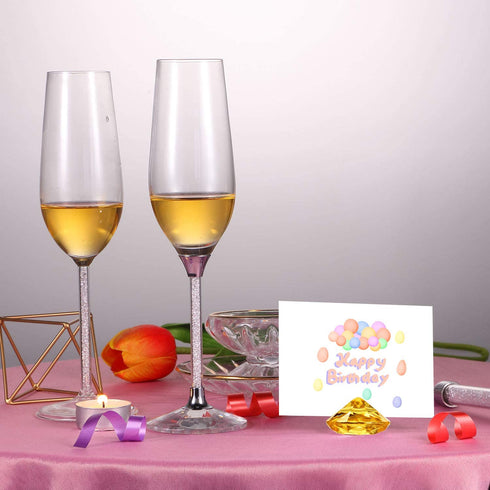 Boao 24 Pack Place Card Holders Harp-Clip Table Number Holder Diamond Acrylic Crystal Table Card Stands for Party Wedding Table Decorations (Gold)